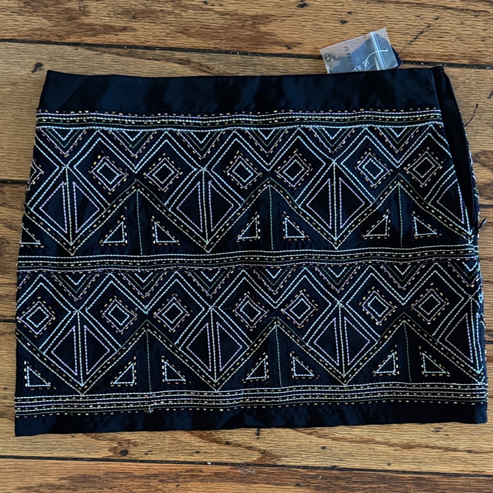 NWT Geometric beaded /embroidered Skirt